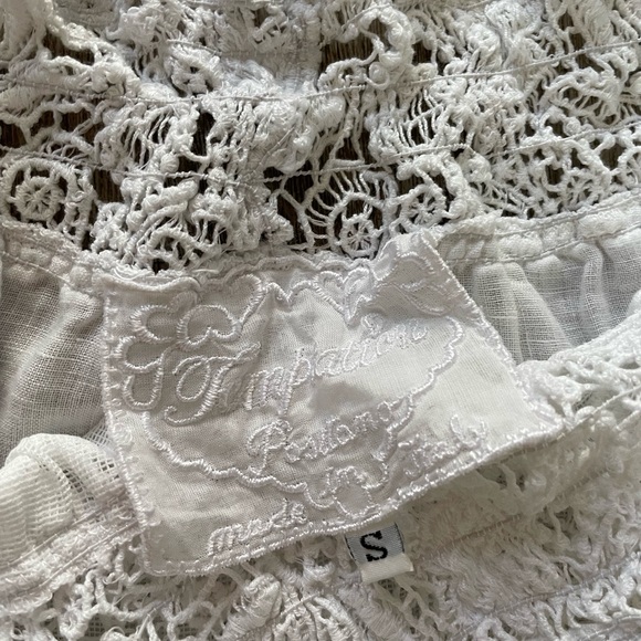 temptation positano urbino white tunic off the shoulder embroidered mini dress - Picture 4 of 4